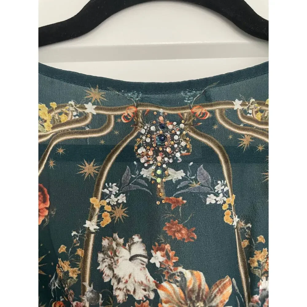 Camilla Silk Green Maxi Dress Size S - Picture 7 of 9